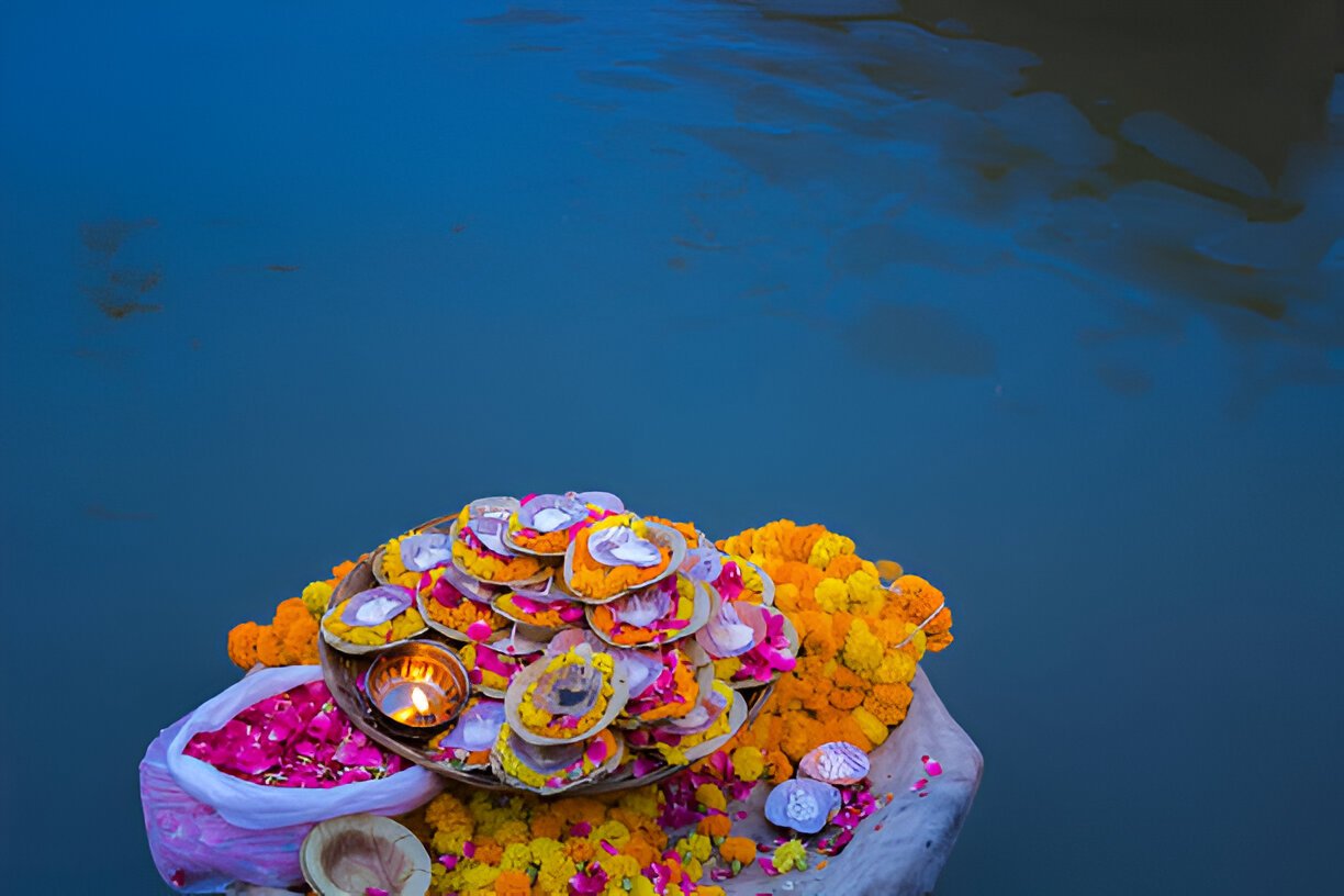 Hindu religious visarjan ceremony